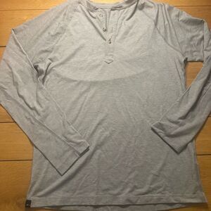 Pistol lake Eudae Long Sleeve Henley shirt medium grey